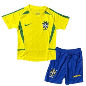 Goedkope Brazilië 2002-2003 Retro Kids Thuistenue